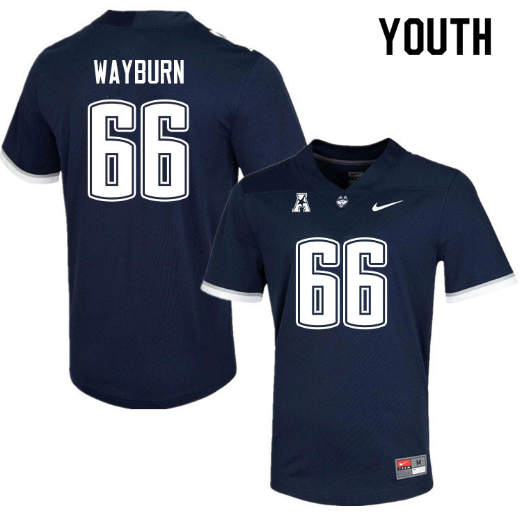 Youth #66 Brady Wayburn Uconn Huskies College Football Jerseys Sale-Navy